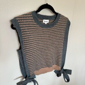 &merci Striped Knit Vest with Side Ties
